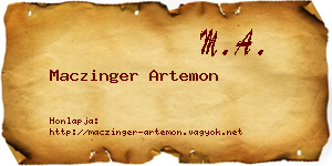 Maczinger Artemon névjegykártya